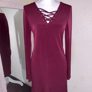 Burgundy Fitting Dress